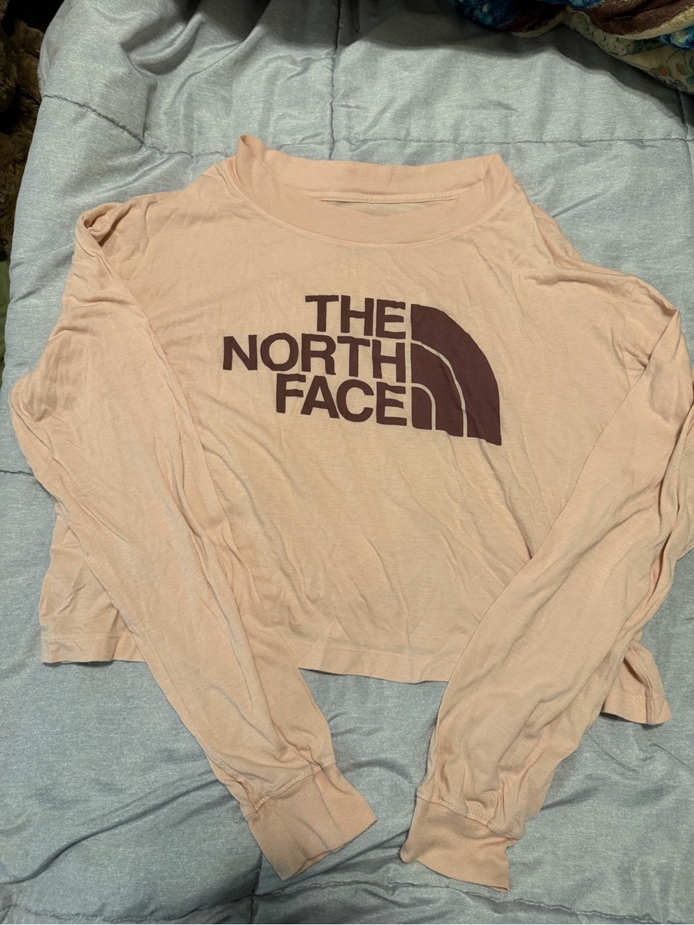 The North Face Peach Long-Sleeve Logo Crop Top